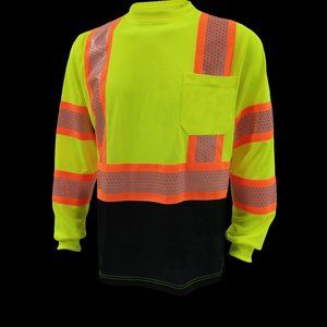 Lime / yellow Class 3 Long Sleeve Safety T Shirt